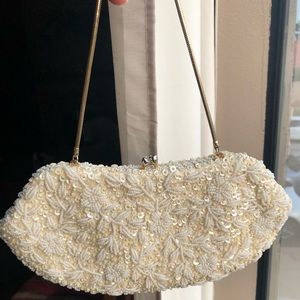 1960s Vintage Pearl & Sequin Evening Purse